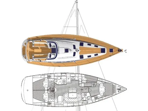 Daluz, a Bavaria 46 Cruiser sailboat at Municipal Unit of Lefkada, Greece