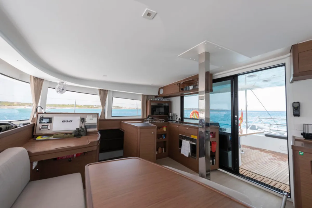 Galley of Side, a Lagoon 42 catamaran at Sant Antoni de Portmany, Spain