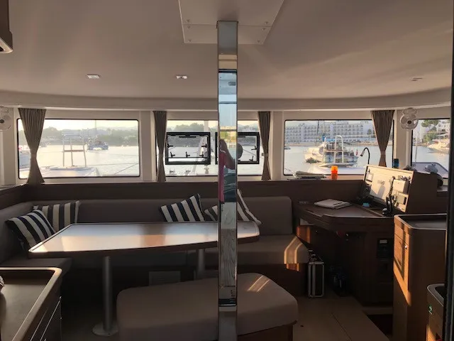 Salon of Side, a Lagoon 42 catamaran at Sant Antoni de Portmany, Spain