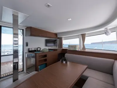 Salon of Side, a Lagoon 42 catamaran at Sant Antoni de Portmany, Spain