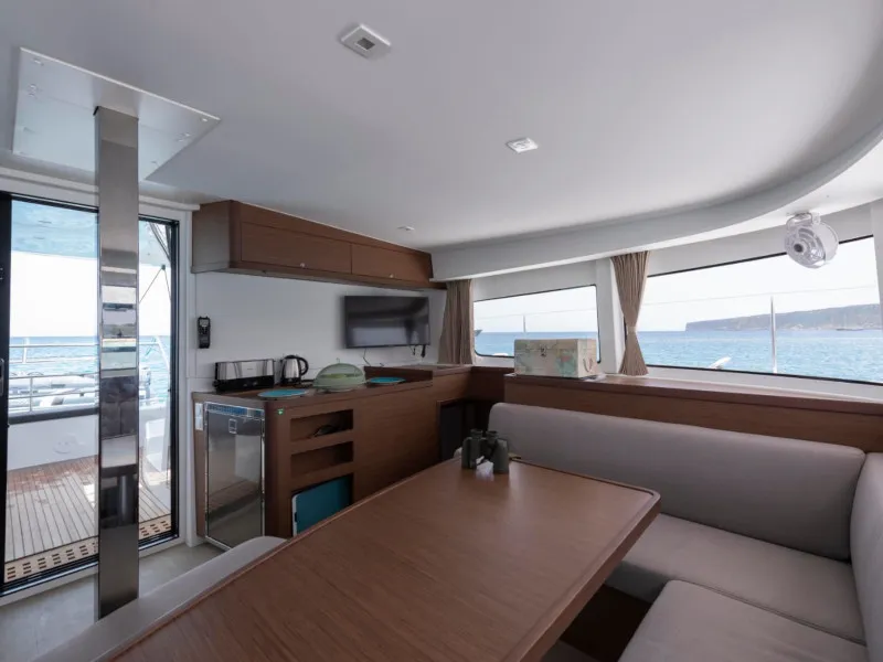 Salon of Side, a Lagoon 42 catamaran at Sant Antoni de Portmany, Spain