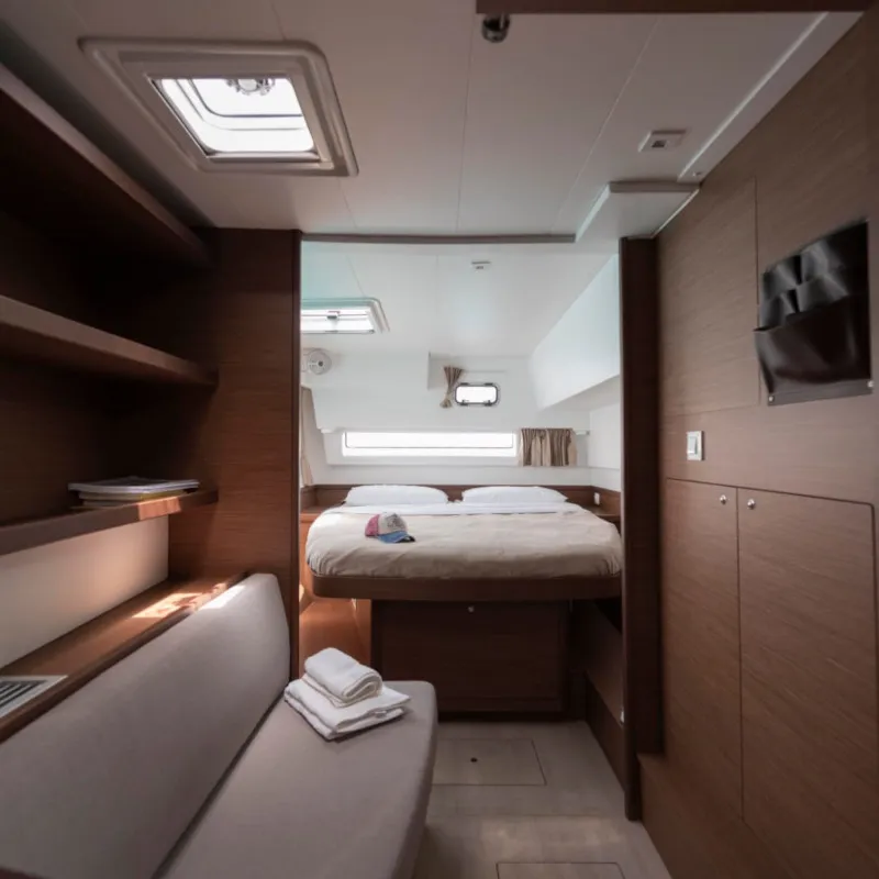 Cabin on Side, a Lagoon 42 catamaran at Sant Antoni de Portmany, Spain