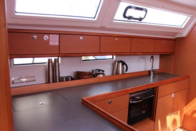 Galley of Eveline, a Bavaria Cruiser 46 sailboat at Grad Biograd na Moru, Croatia