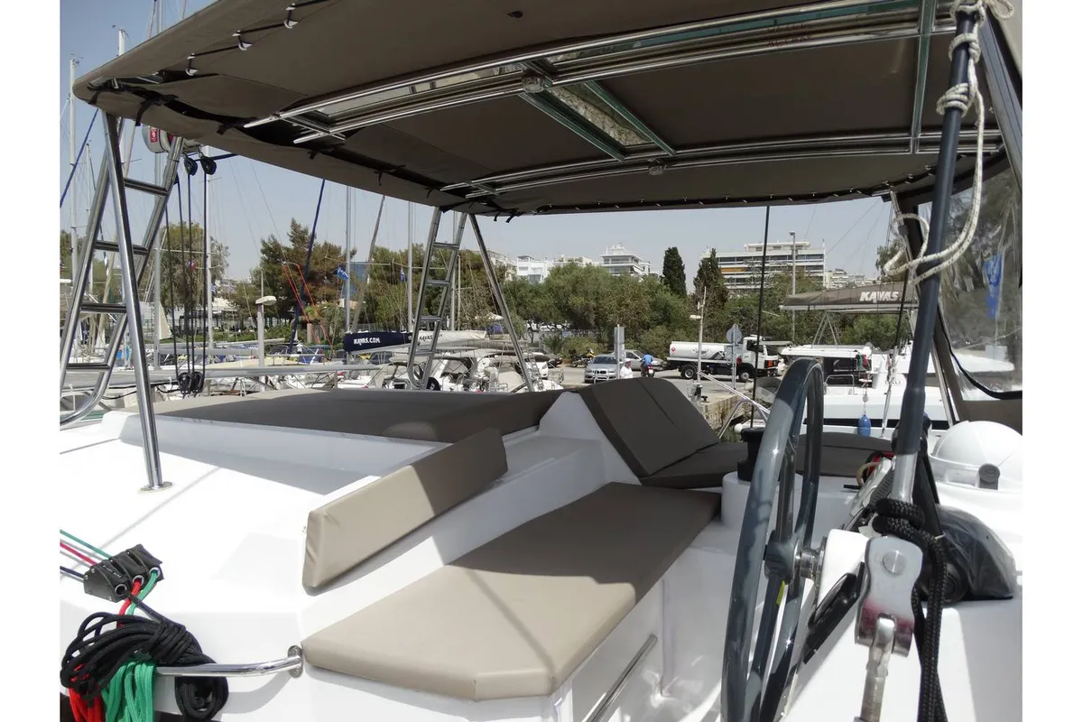 Salon of Kos 41.15, a Bali 4.1 catamaran at Municipal Unit of Lefkada, Greece