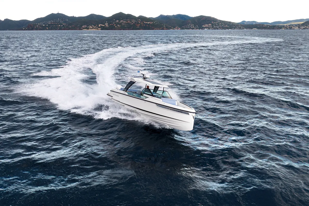 Exterior view of Saxdor 320 GTO, a Saxdor 320 GTO motorboat at Grad Trogir, Croatia