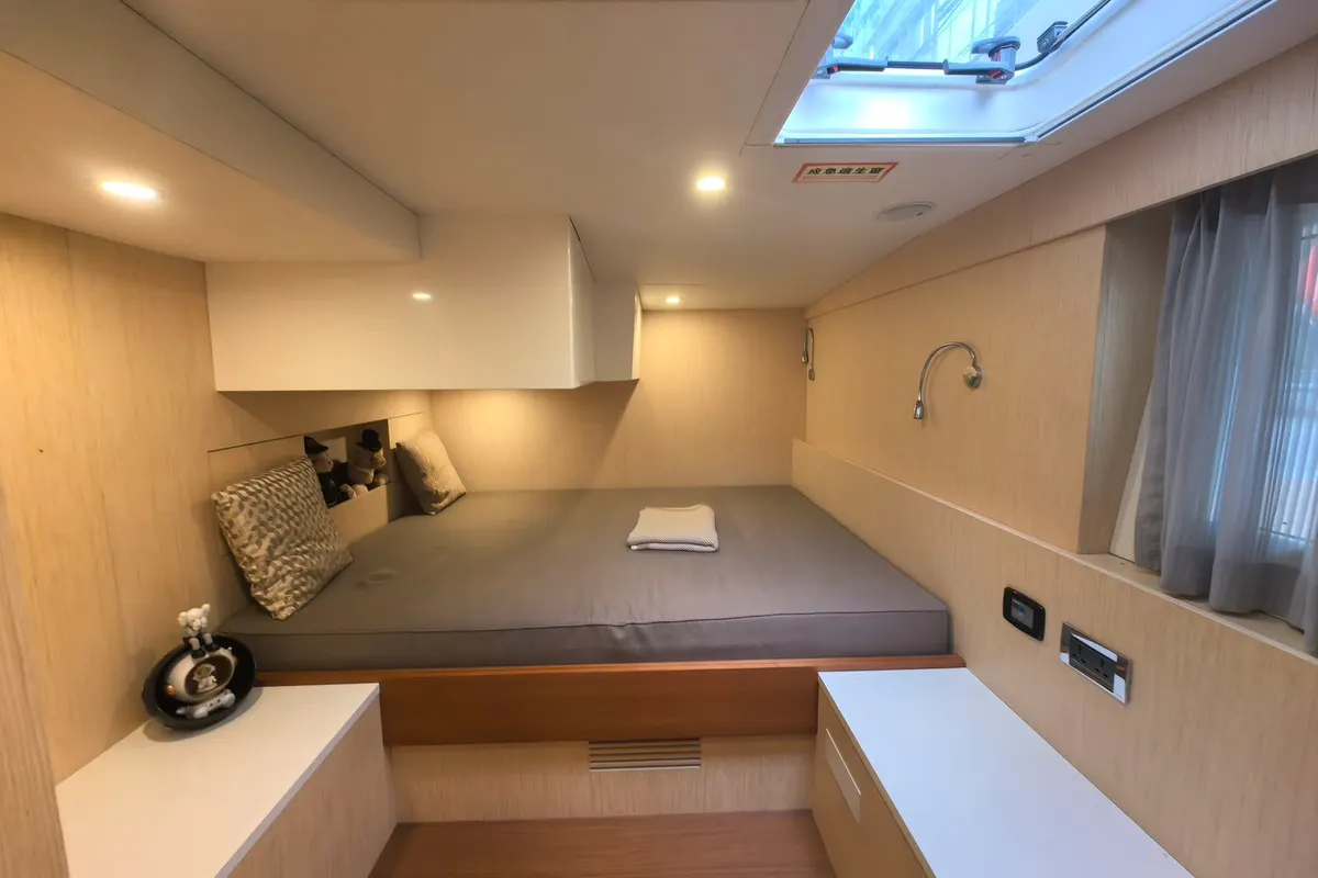 Cabin on Andaman Discovery 5, a Mazarin 55 catamaran at Mai Khao, Thailand