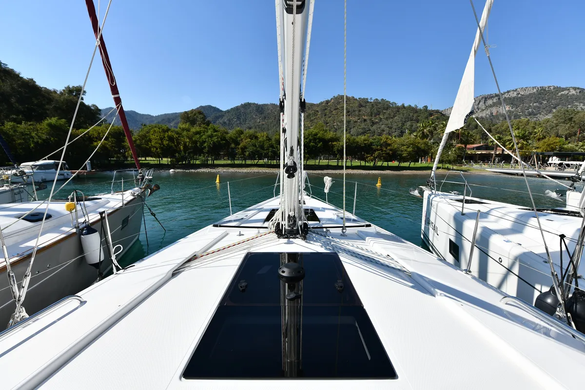 Lauda, a Hanse 418 sailboat at Fethiye, Turkey