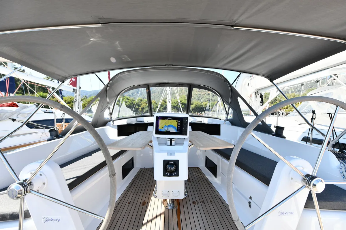 Lauda, a Hanse 418 sailboat at Fethiye, Turkey