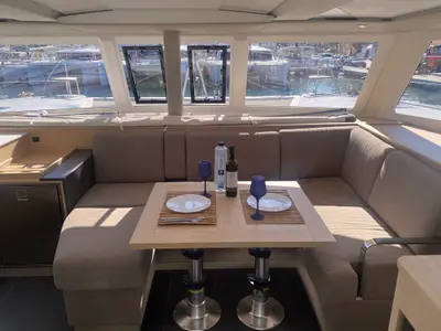 Salon of Elia, a Fountaine Pajot Isla 40 catamaran at Municipal Unit of Lefkada, Greece