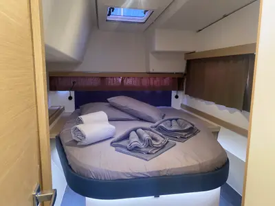Cabin on Elia, a Fountaine Pajot Isla 40 catamaran at Municipal Unit of Lefkada, Greece