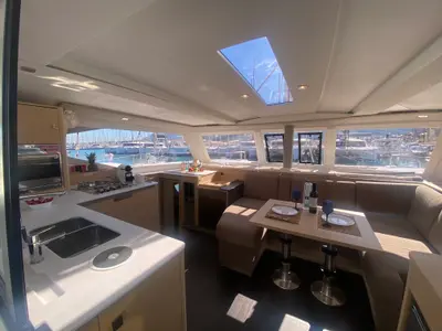 Galley of Elia, a Fountaine Pajot Isla 40 catamaran at Municipal Unit of Lefkada, Greece