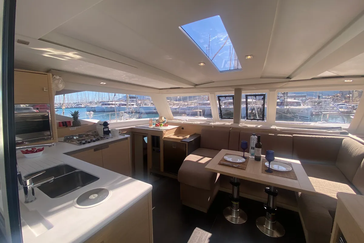 Galley of Elia, a Fountaine Pajot Isla 40 catamaran at Municipal Unit of Lefkada, Greece