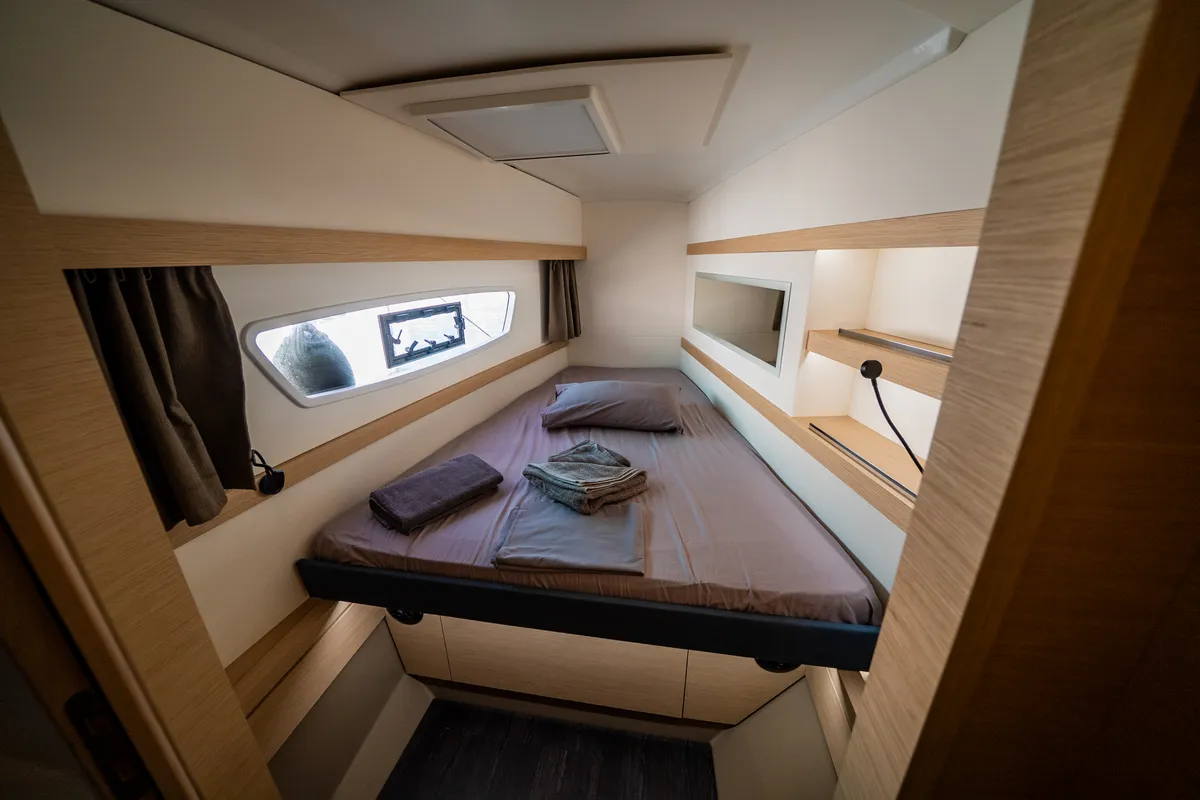 Cabin on Elia, a Fountaine Pajot Isla 40 catamaran at Municipal Unit of Lefkada, Greece