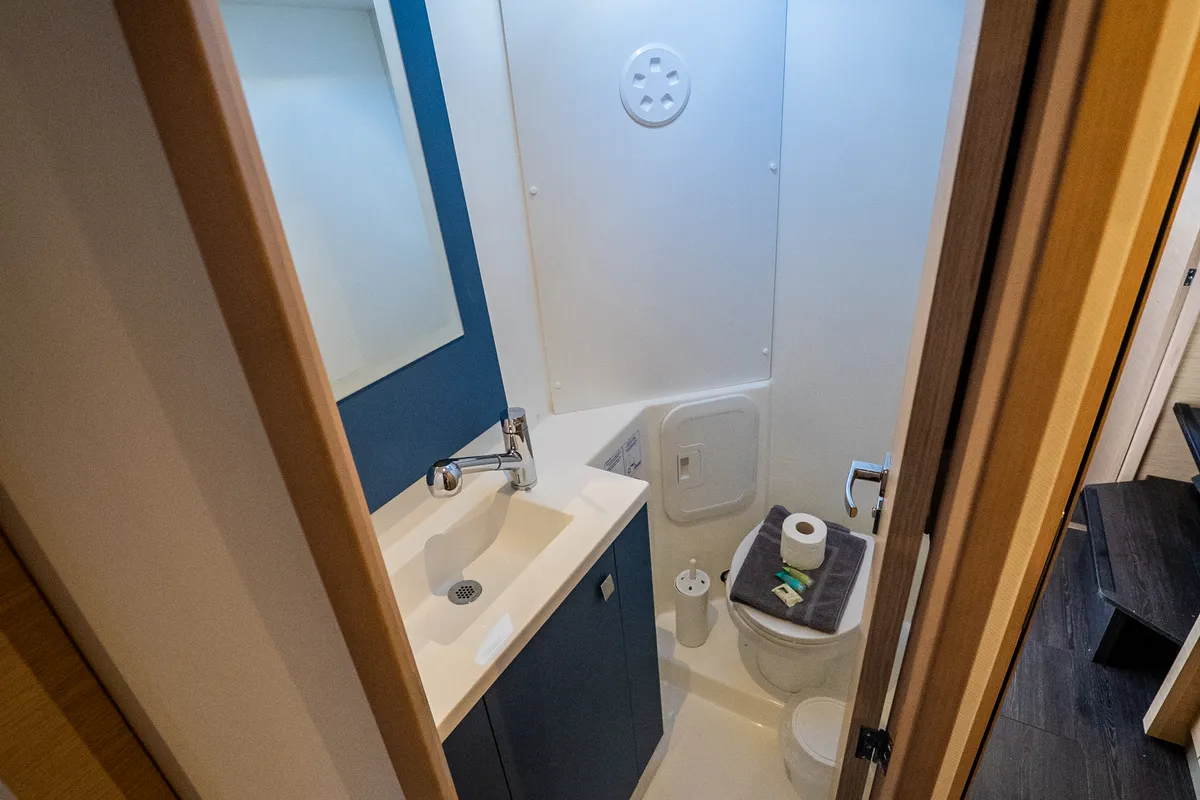Head on Elia, a Fountaine Pajot Isla 40 catamaran at Municipal Unit of Lefkada, Greece