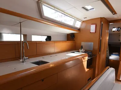 Galley of Thoe, a Jeanneau Sun Odyssey 469 sailboat at Volos Municipality, Greece