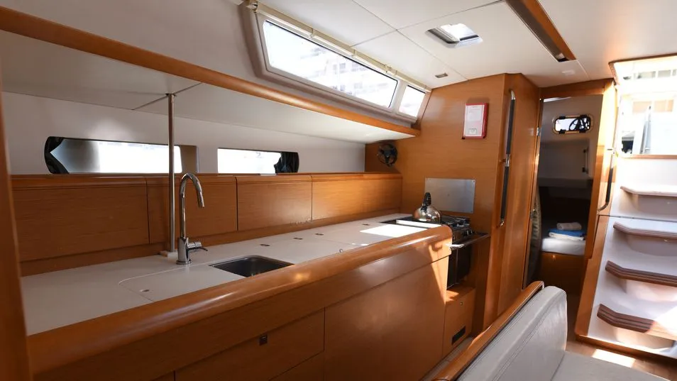 Galley of Thoe, a Jeanneau Sun Odyssey 469 sailboat at Volos Municipality, Greece