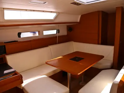 Salon of Thoe, a Jeanneau Sun Odyssey 469 sailboat at Volos Municipality, Greece