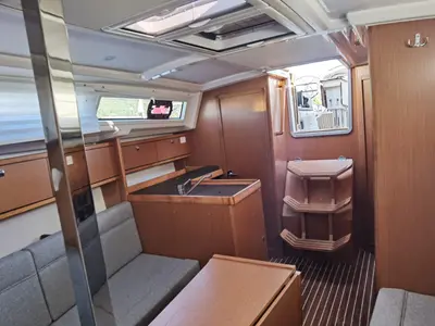 Salon of Happy, a Bavaria Cruiser 34 sailboat at Punat, Croatia