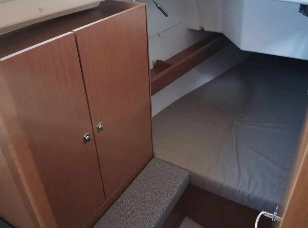 Cabin on Happy, a Bavaria Cruiser 34 sailboat at Punat, Croatia