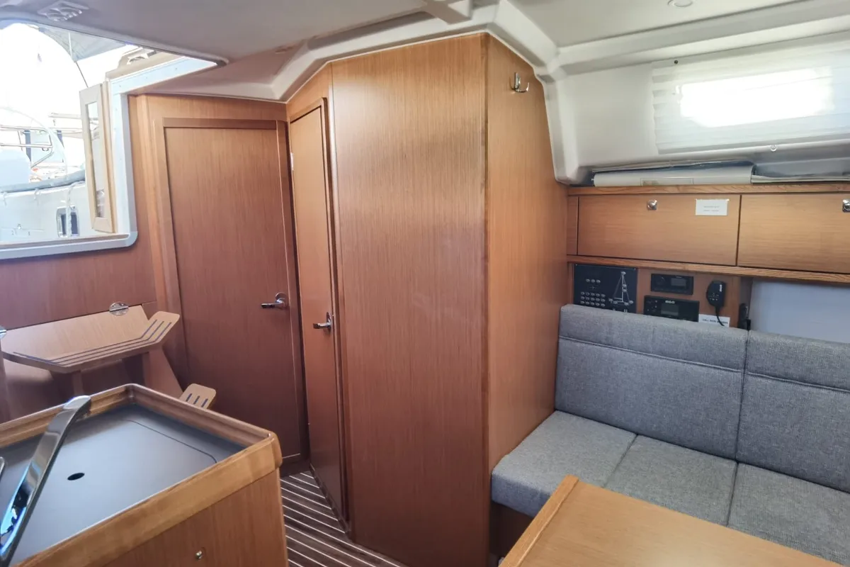 Salon of Happy, a Bavaria Cruiser 34 sailboat at Punat, Croatia