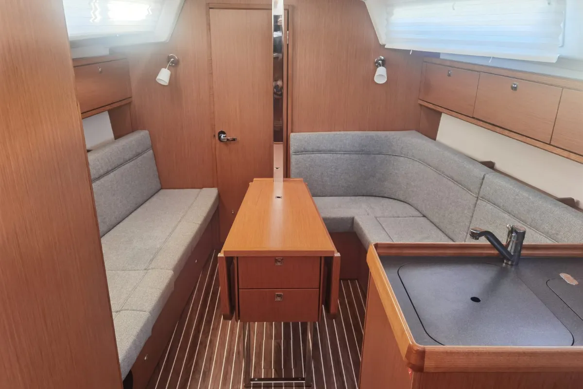 Salon of Happy, a Bavaria Cruiser 34 sailboat at Punat, Croatia