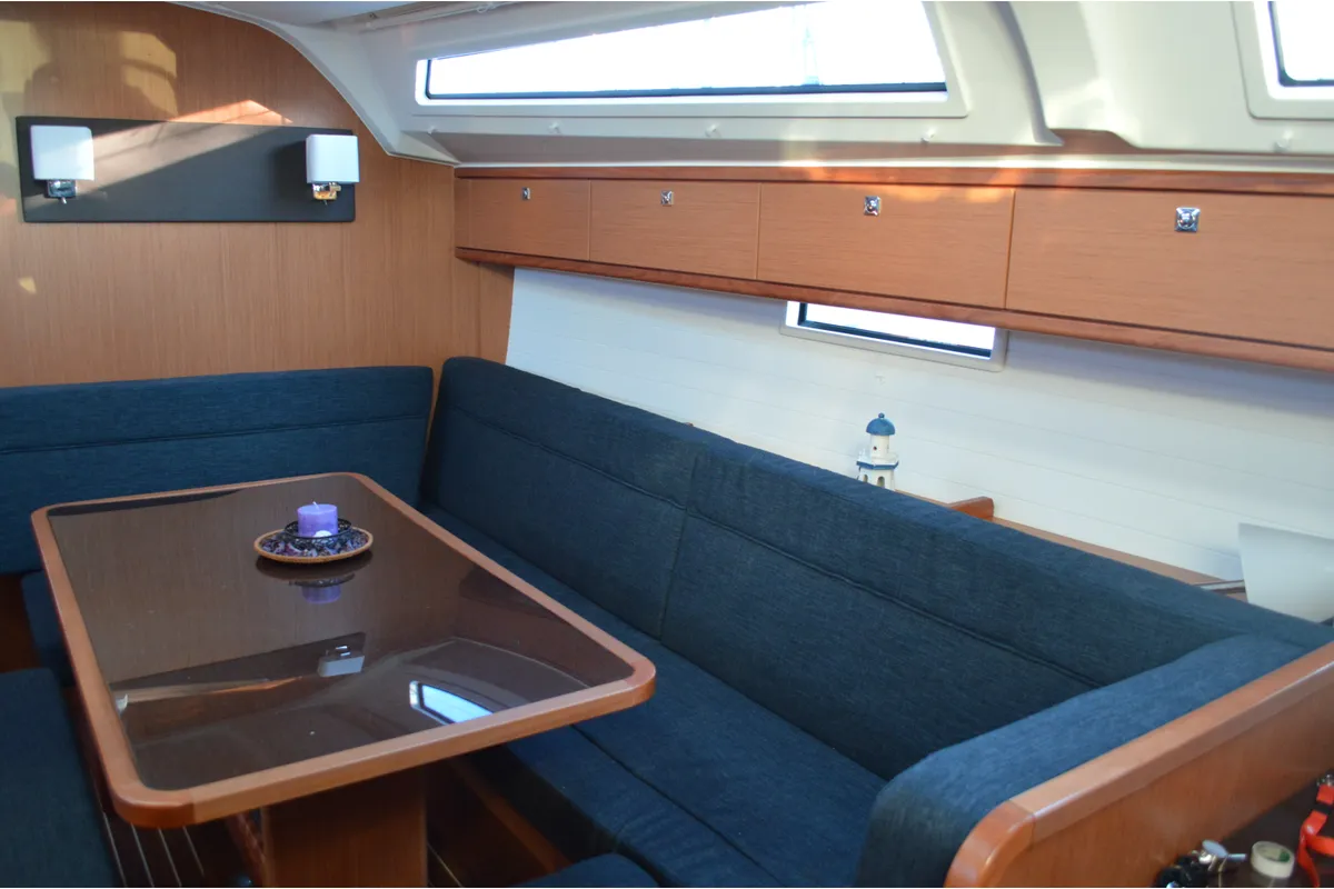Salon of Dionysis, a Bavaria Cruiser 41 sailboat at Athens, Greece