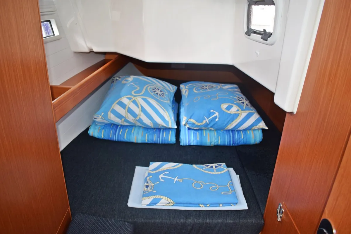Cabin on Studena, a Bavaria Cruiser 34 sailboat at Grad Kaštela, Croatia