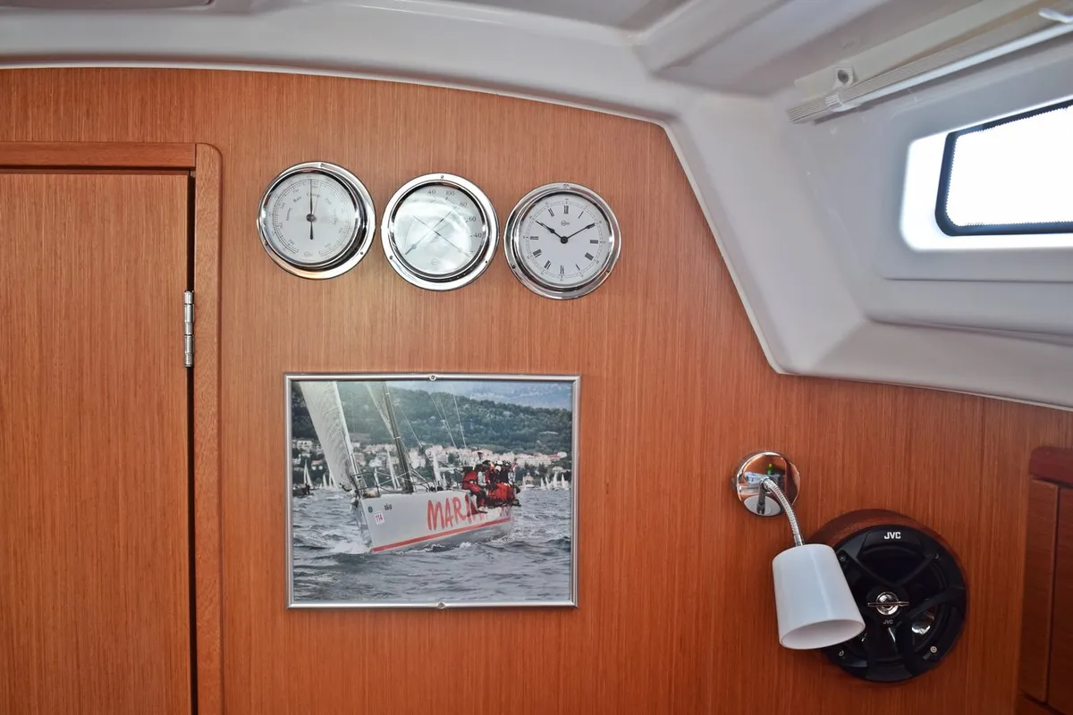 Salon of Studena, a Bavaria Cruiser 34 sailboat at Grad Kaštela, Croatia