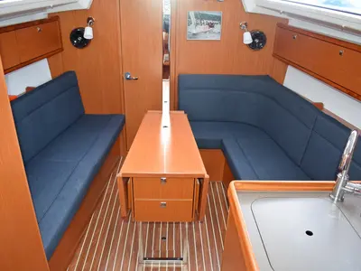 Salon of Studena, a Bavaria Cruiser 34 sailboat at Grad Kaštela, Croatia
