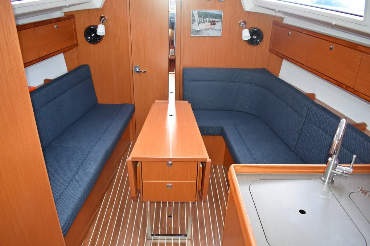 Salon of Studena, a Bavaria Cruiser 34 sailboat at Grad Kaštela, Croatia