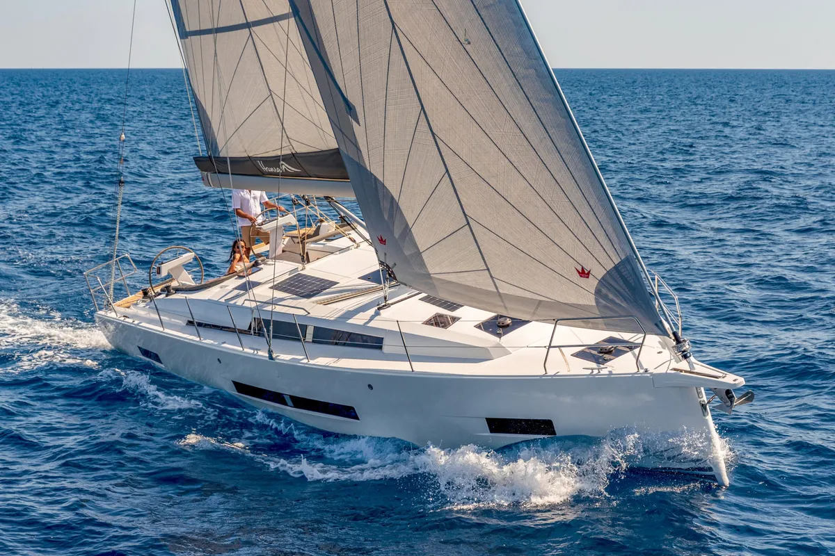 Exterior view of Hanse 410, a sailboat at Capo d'Orlando, Italy
