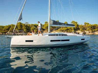 Exterior view of Hanse 410, a sailboat at Capo d'Orlando, Italy