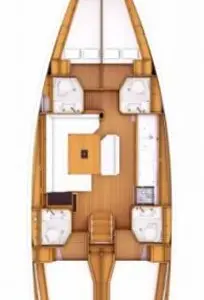 Floor plan of Alexandra, a Jeanneau Sun Odyssey 469 sailboat at Athens, Greece
