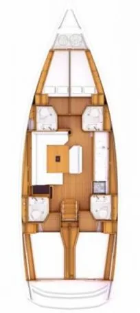 Floor plan of Alexandra, a Jeanneau Sun Odyssey 469 sailboat at Athens, Greece