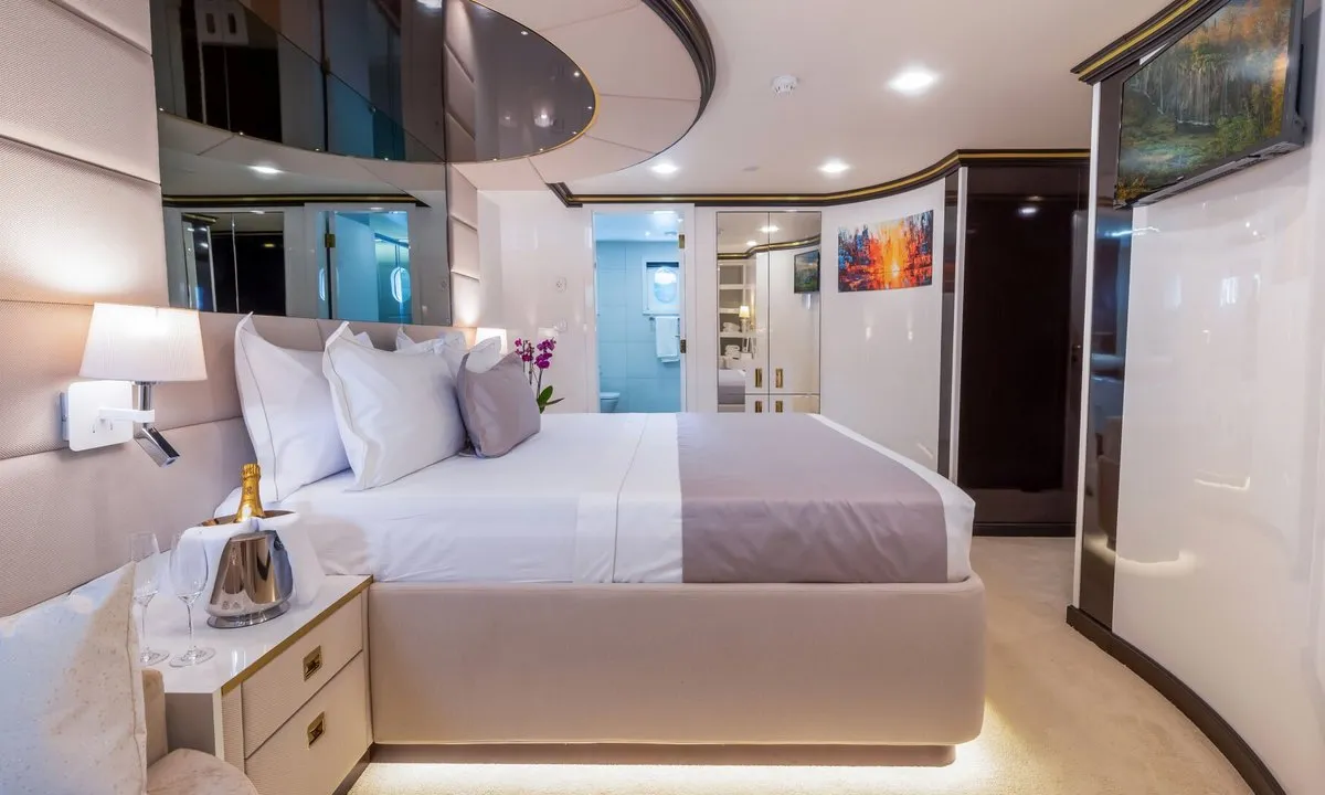 Cabin on M/S Aurum Sky, a Odisej Ltd MS Custom Aurum Sky sailboat at Split, Croatia