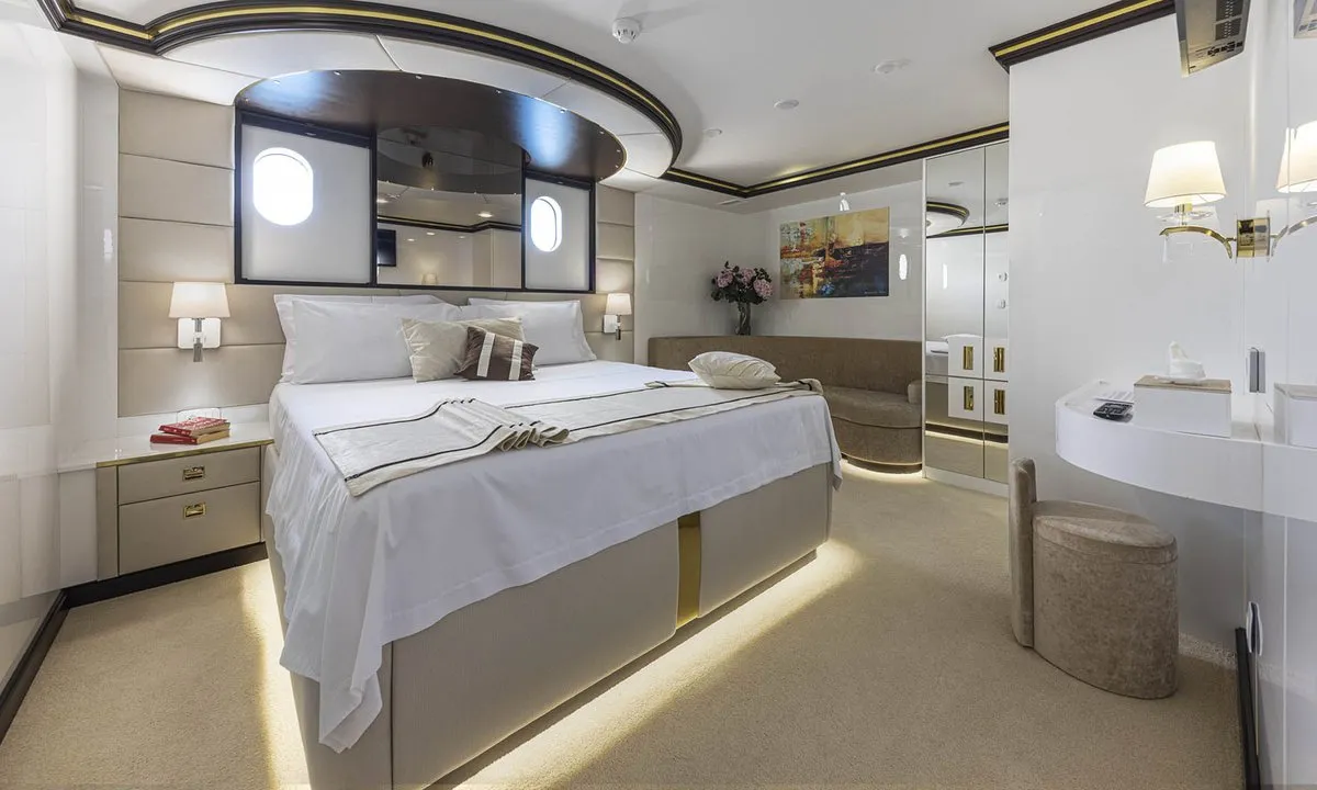 Cabin on M/S Aurum Sky, a Odisej Ltd MS Custom Aurum Sky sailboat at Split, Croatia