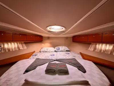 Cabin on Bavaria 37 Sport, a motor yacht at Fethiye, Turkey