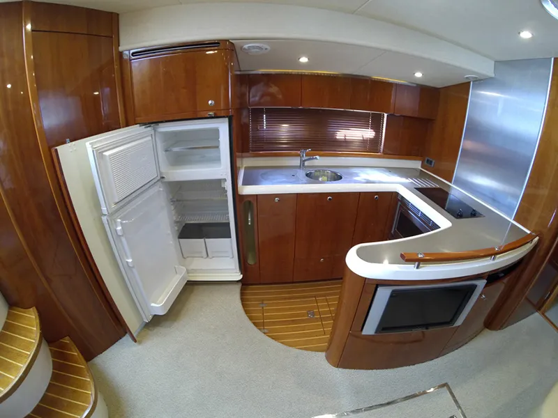 Galley of Katrin, a Fairline Targa 52 GT motor yacht at Grad Šibenik, Croatia