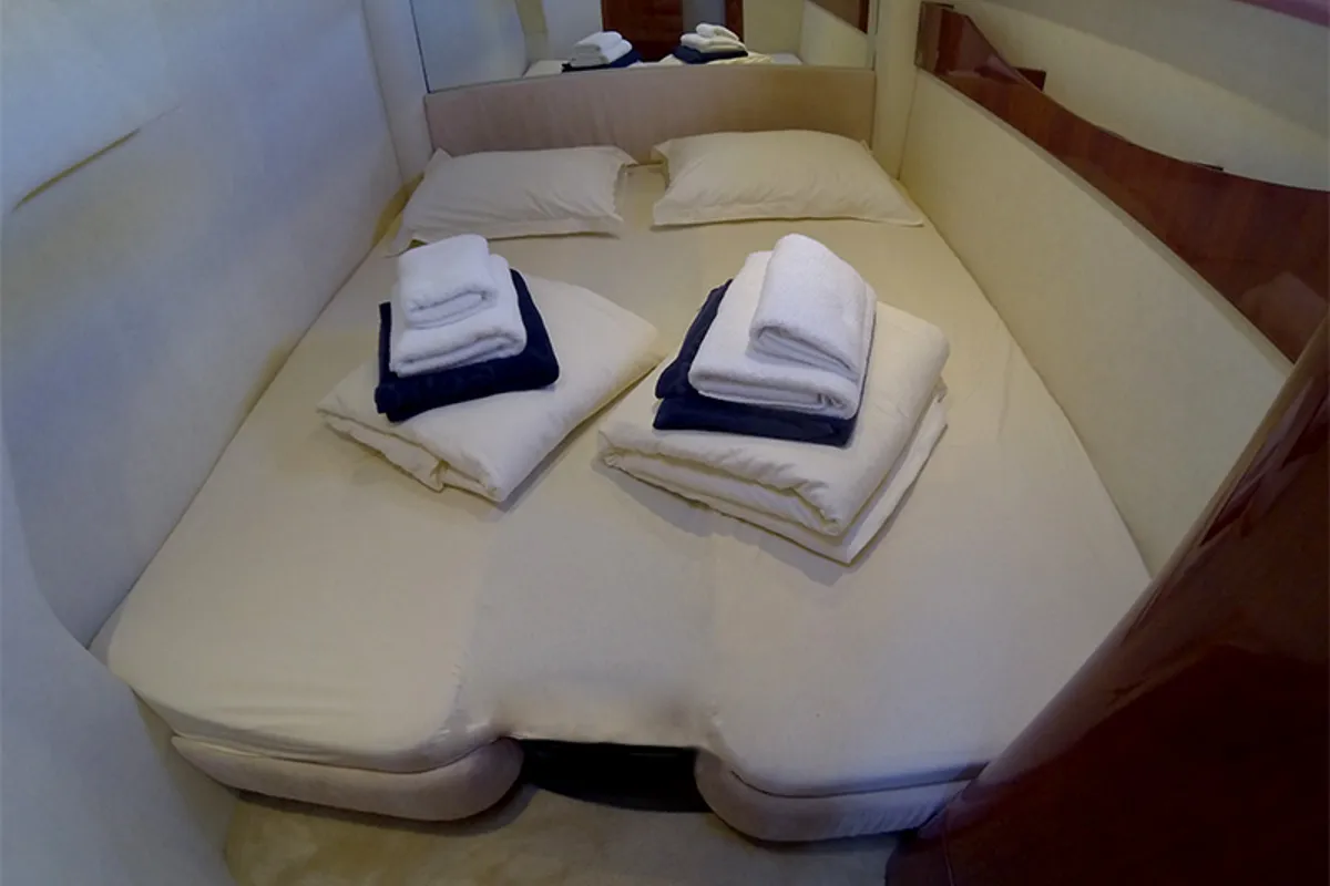 Cabin on Katrin, a Fairline Targa 52 GT motor yacht at Grad Šibenik, Croatia