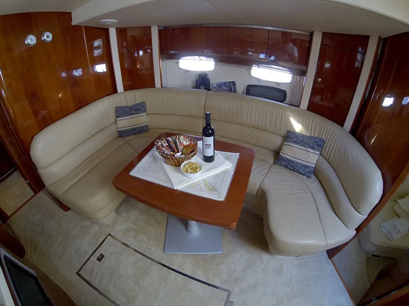 Salon of Katrin, a Fairline Targa 52 GT motor yacht at Grad Šibenik, Croatia