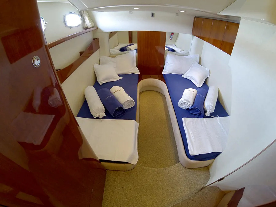 Cabin on Katrin, a Fairline Targa 52 GT motor yacht at Grad Šibenik, Croatia