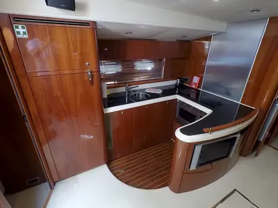 Galley of Katrin, a Fairline Targa 52 GT motor yacht at Grad Šibenik, Croatia