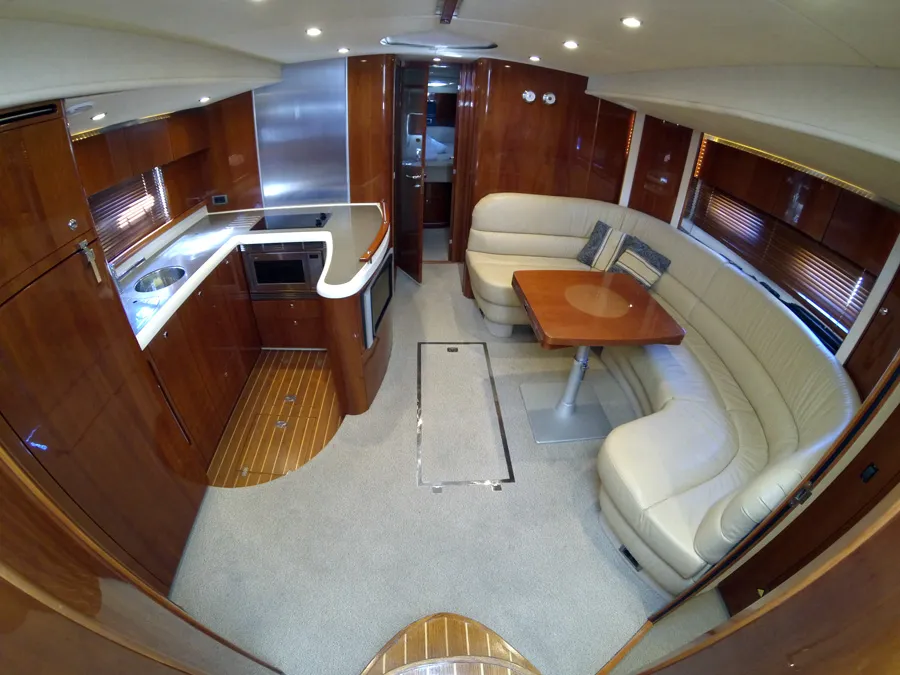 Salon of Katrin, a Fairline Targa 52 GT motor yacht at Grad Šibenik, Croatia