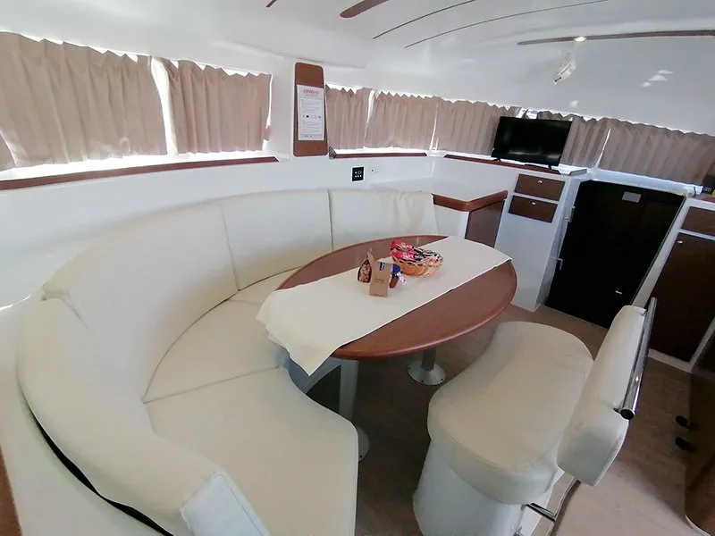 Salon of Grey Pearl, a Lagoon 380 catamaran at Grad Šibenik, Croatia