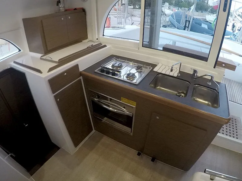 Galley of Grey Pearl, a Lagoon 380 catamaran at Grad Šibenik, Croatia