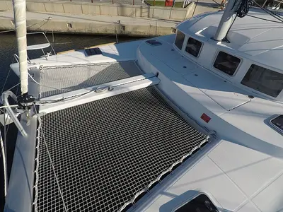 Deck of Grey Pearl, a Lagoon 380 catamaran at Grad Šibenik, Croatia
