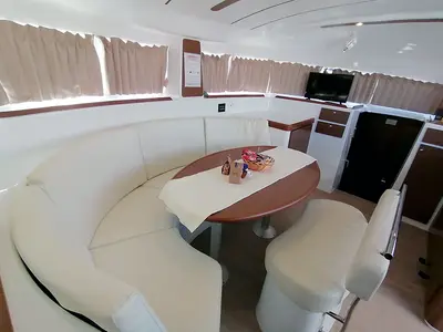 Salon of Grey Pearl, a Lagoon 380 catamaran at Grad Šibenik, Croatia