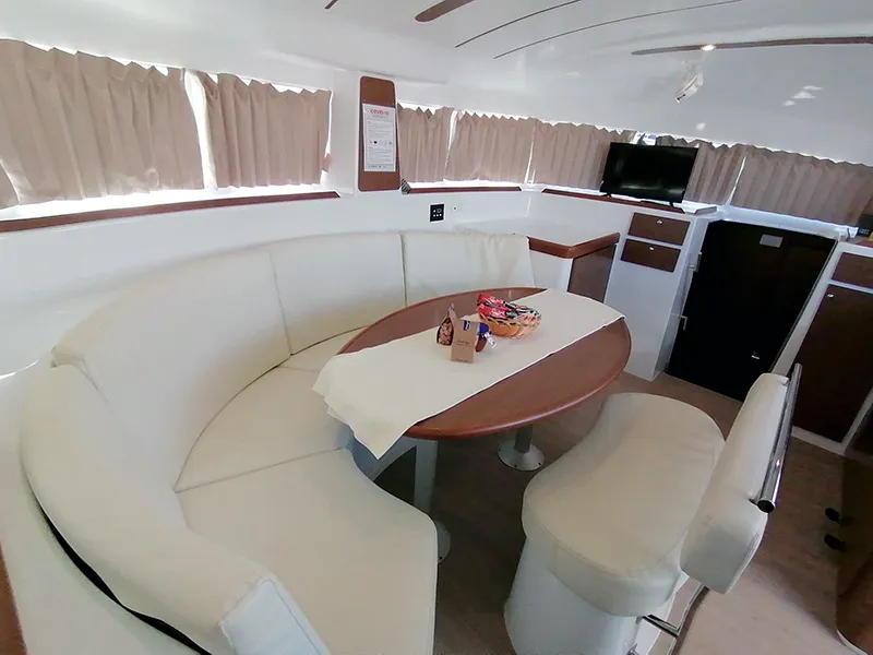 Salon of Grey Pearl, a Lagoon 380 catamaran at Grad Šibenik, Croatia
