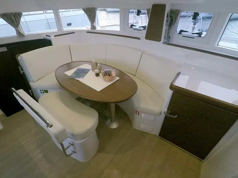Salon of Grey Pearl, a Lagoon 380 catamaran at Grad Šibenik, Croatia