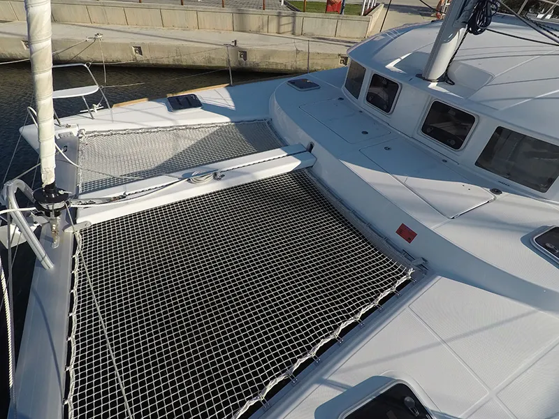Cockpit of Grey Pearl, a Lagoon 380 catamaran at Grad Šibenik, Croatia